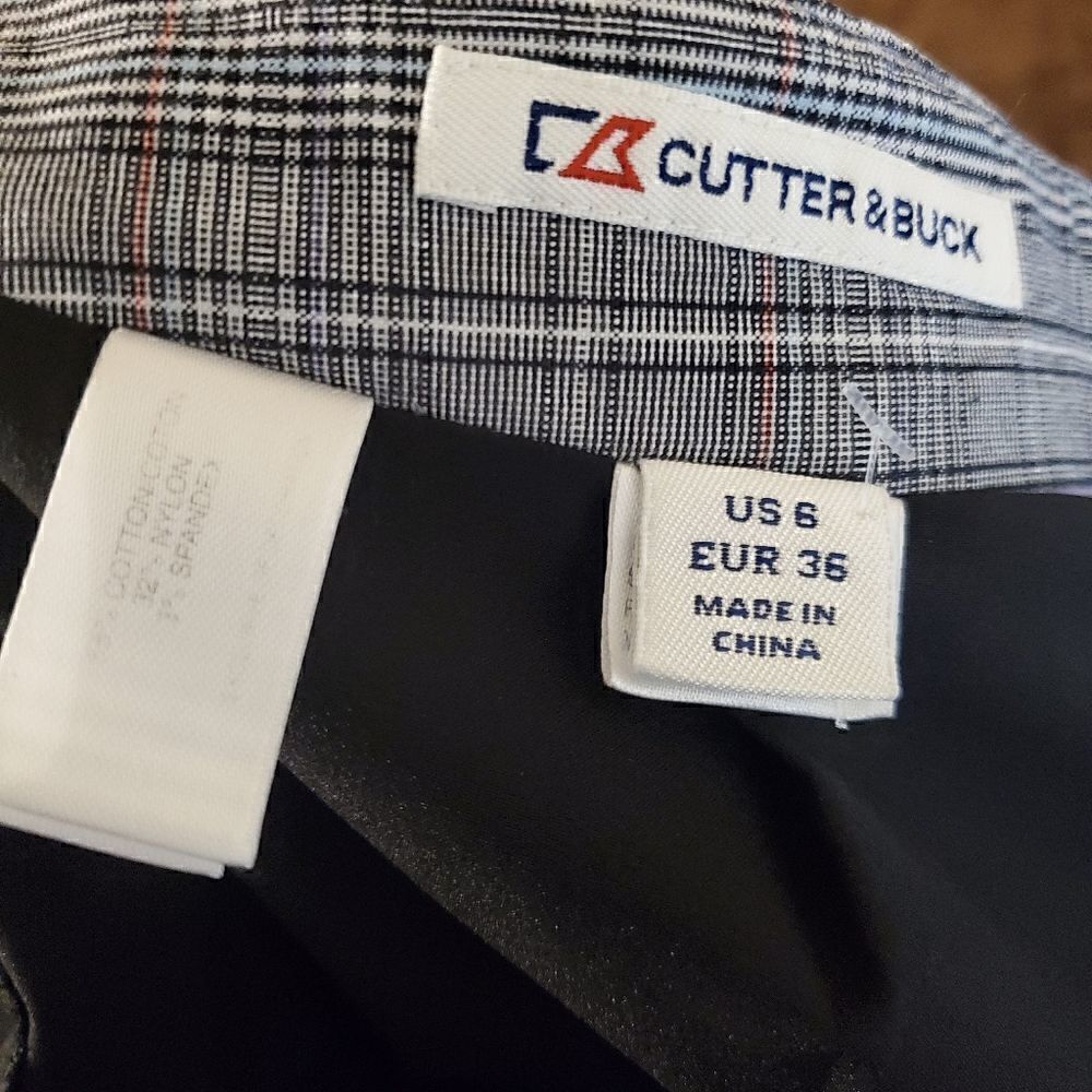 Cutter& Buck gray plaid skort 6 - Picture 4 of 10
